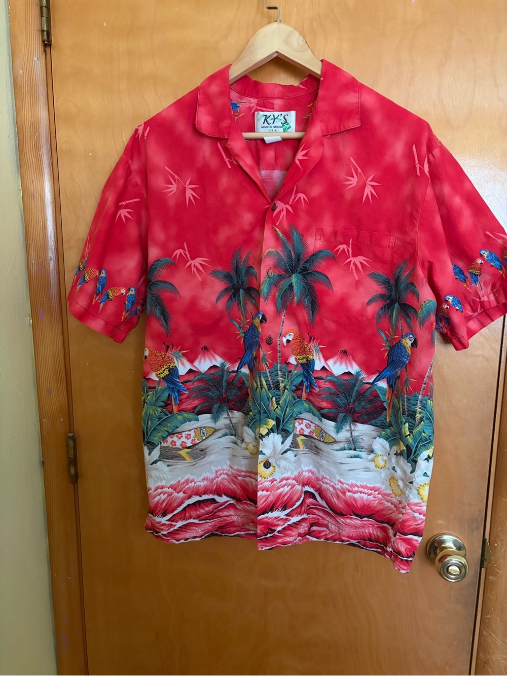 KY’S Hawaiian Tropical Print Short Sleeve Shirt XL